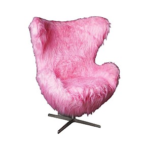 Кресло Egg Chair Shaggy Pink