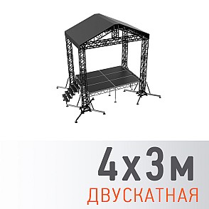 Сцена “Двускатная” 4x3 м черная