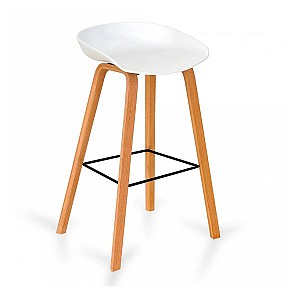 Стул барный Wood White