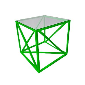 Журнальный стол Loft со стеклом зелёный