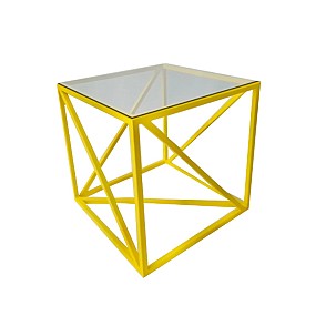 Журнальный стол Loft со стеклом жёлтый